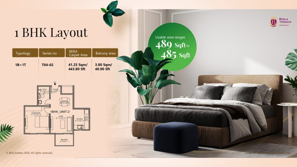 1 BHK Luxury Apartment floor plan