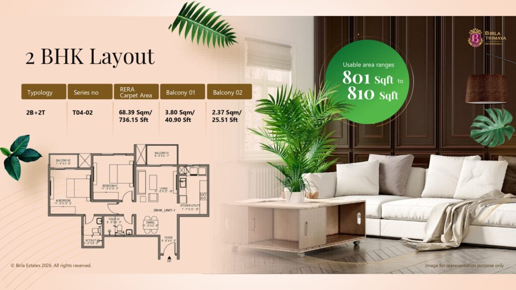 2 BHK Premium Apartment floor plan